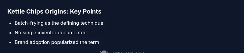 Infographic summarizing kettle chips origins